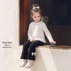 JELLYBABY Girls' Pearl Bow Flare Leggings