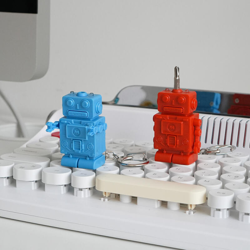 Mini Tool Driver Set Robot LED Keyring Red