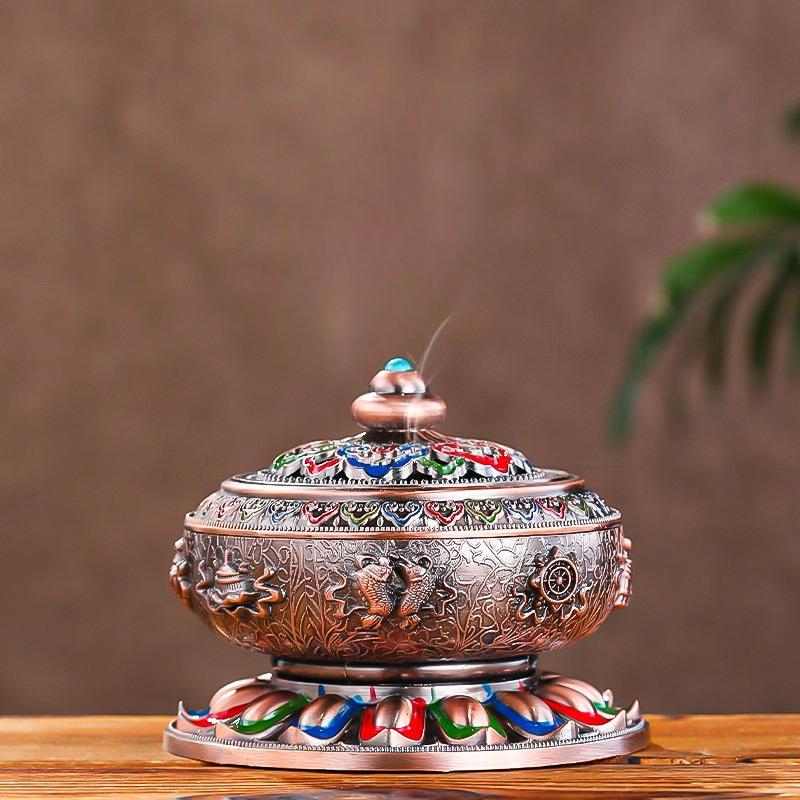 Zen Alloy Incense Burner with Aromatherapy Home Fragrance SandalwoodCenser Elegant Home Decor for LivingRoomOffice Tea Ceremony