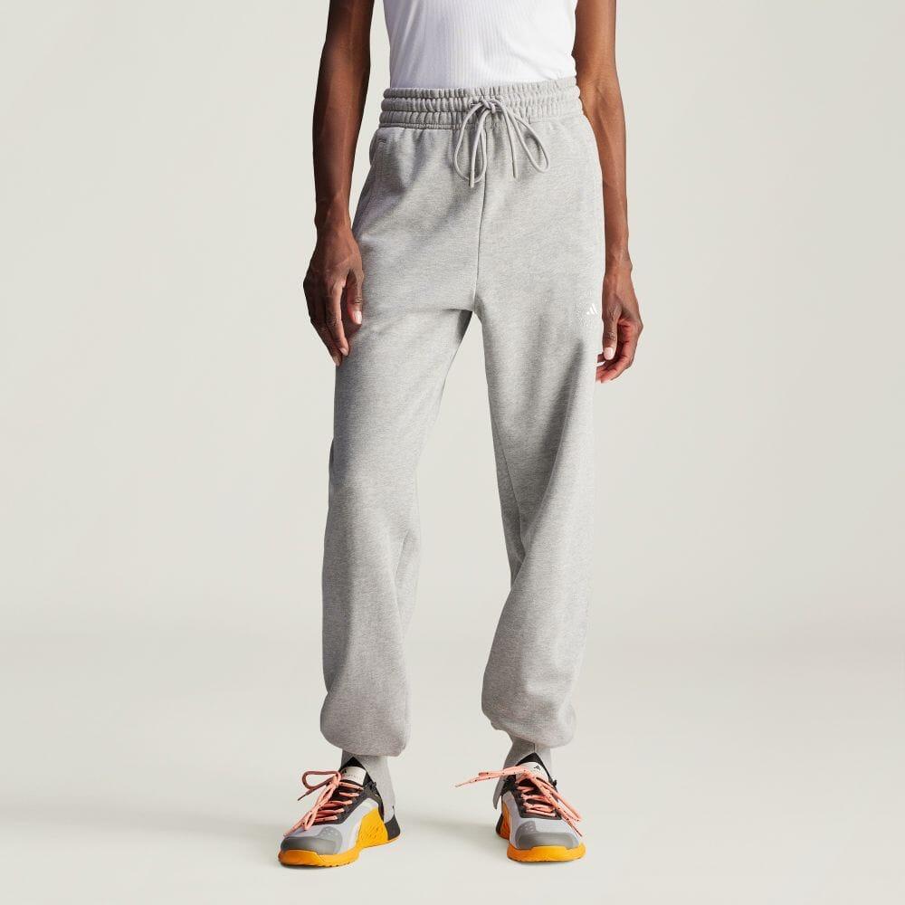 Adidas Stella McCartney Fashionable Comfortable High-Waisted Sports Pants Women Pants Medium-Gray Stone-Pink IW6335