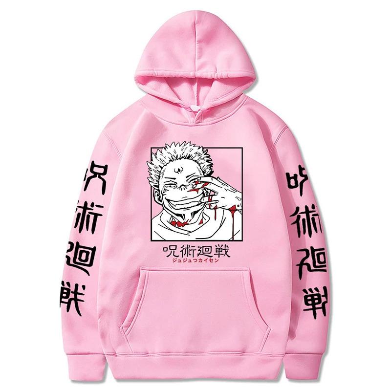 Jujutsu Kaisen Graphic Printing Sweatshirts Autumn Winter Fleece Streetwear