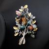 Vintage Kadınlar Noel Ağacı Renkli Rhinestone Broş Pin Kravat Iğnesi Rozeti