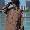 Boyue Qiyue Japanese Style Plaid Long-Sleeved Shirt Trendy All-Matching and Handsome Casual Ins Workwear with Pocket Coat for Men and Women