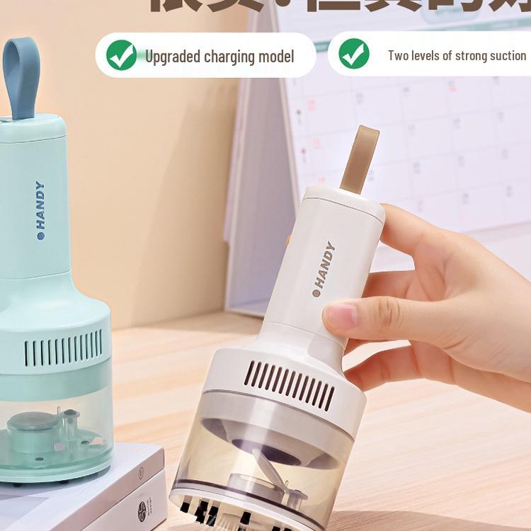 Мини USB Перезаряжаемый Настольный Пылесос с Мощным Всасыванием для Клавиатур и Ластиков Rechargeable Pink Rabbit C506