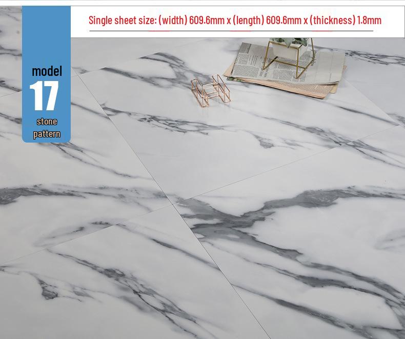 מדבקת רצפת אבן ויניל עמידה למים עם הדבקה עצמית: כיסוי PVC עבה ועמיד בפני שחיקה לחדרי שינה