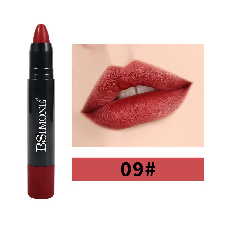 Matte Lippenstift Antihaft-Cup Wasserdicht Langlebig Hook Line Glatter Samt Lippenstift Bleistift