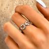 Stainless Steel Rings Minimalist Exquisite Hollow Open Ring Fashion Exquisite Lovers Ring For Women Zircon Gifts Everyday Wear