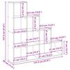 Room Divider Bookshelf 4 Tier Grey Sonoma 131.5 x 29 x 131.5 cm