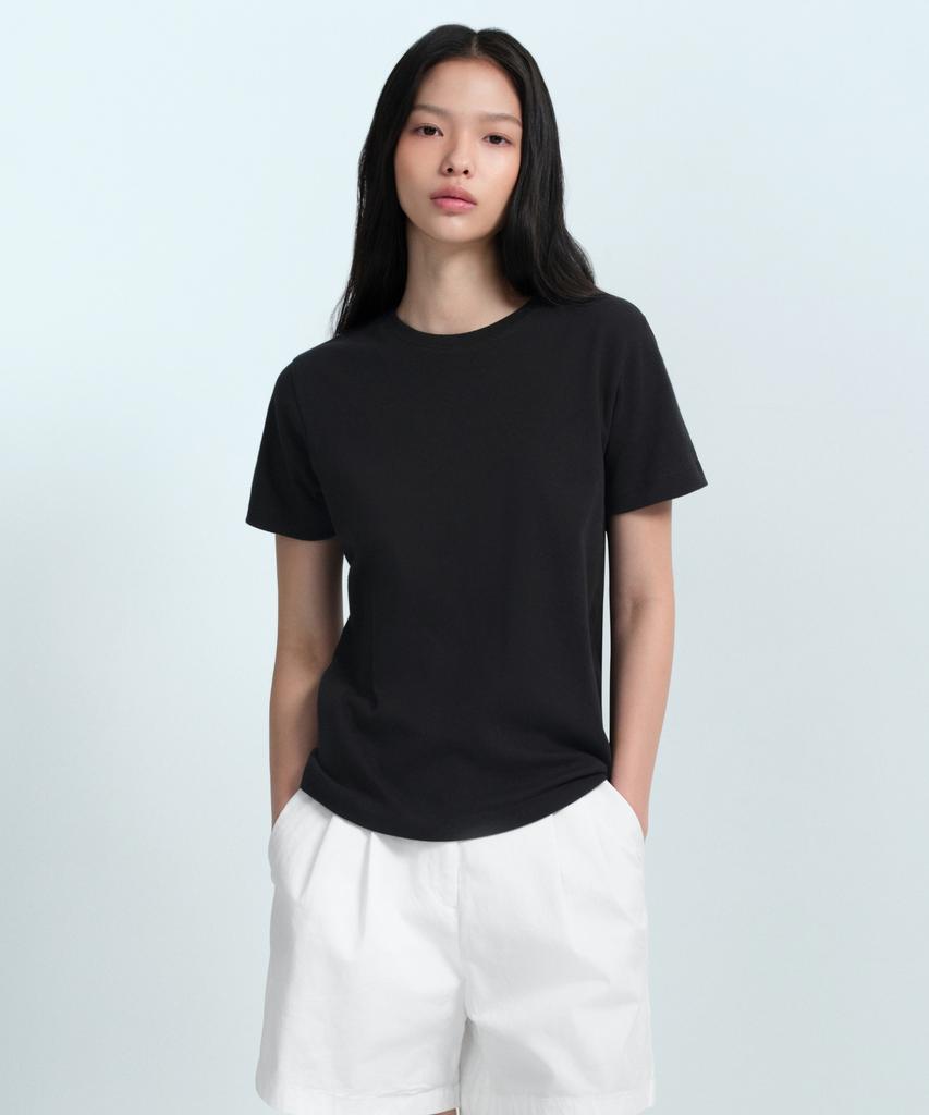 MUSINSA STANDARD WOMAN Women'S Basic Crew Neck T-Shirt [Black]