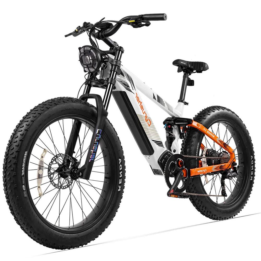 Electric Bicycle Cyrusher Ranger 750W Motor Fully Suspension Adult Electric Bike 52V 20AH Dual Hydraulic Brake 26" Fat Tire Max Load 150kg