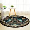 Starry Sky Eye Of Horus Round Rug Nonslip Area Rug Office Chair Mat Carpet For Living Room Bedroom Home Decor