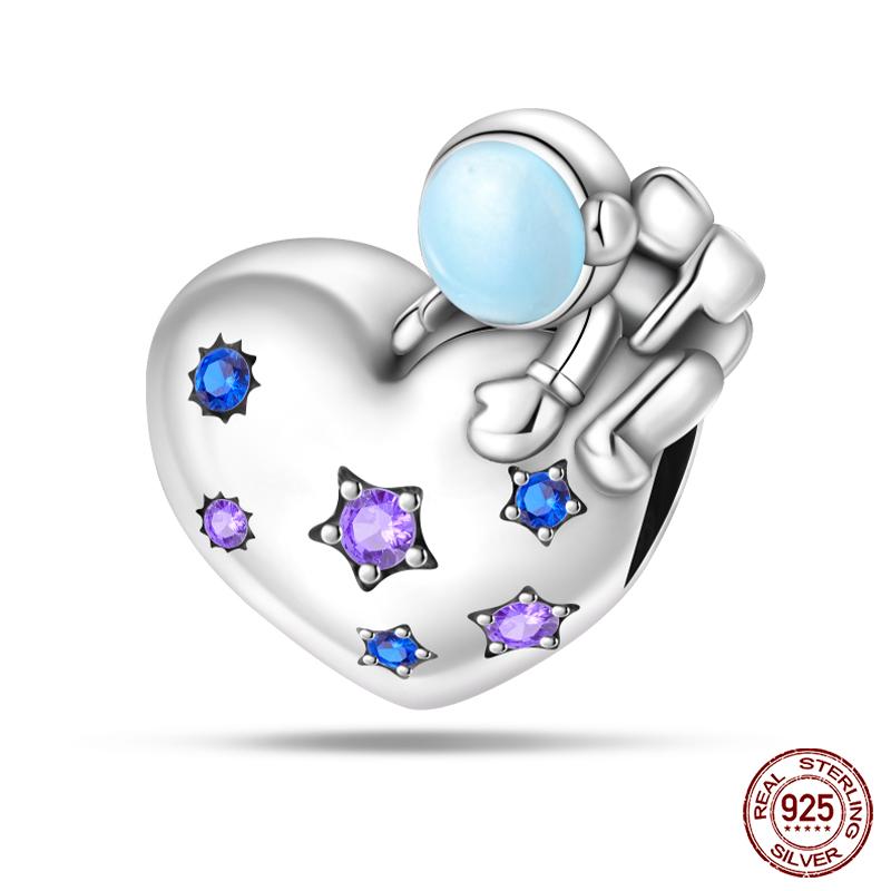 Fashion Copper Astronaut Space Series Charms Beads Fit Qikaola Original Bracelets Diy Anniversary Jewelry