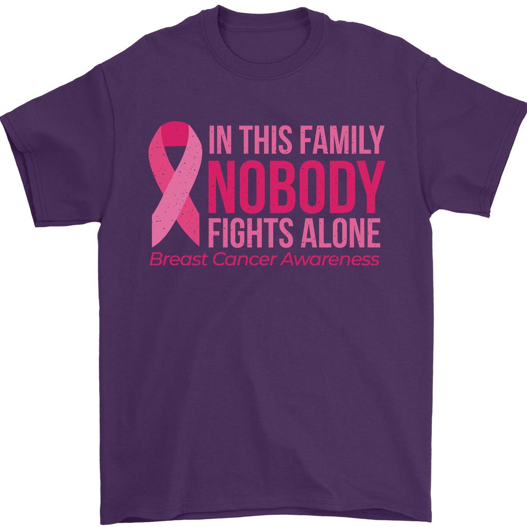 Breast Cancer Awareness Nobody Fights Alone Unisexs TShirt 100 Cotton