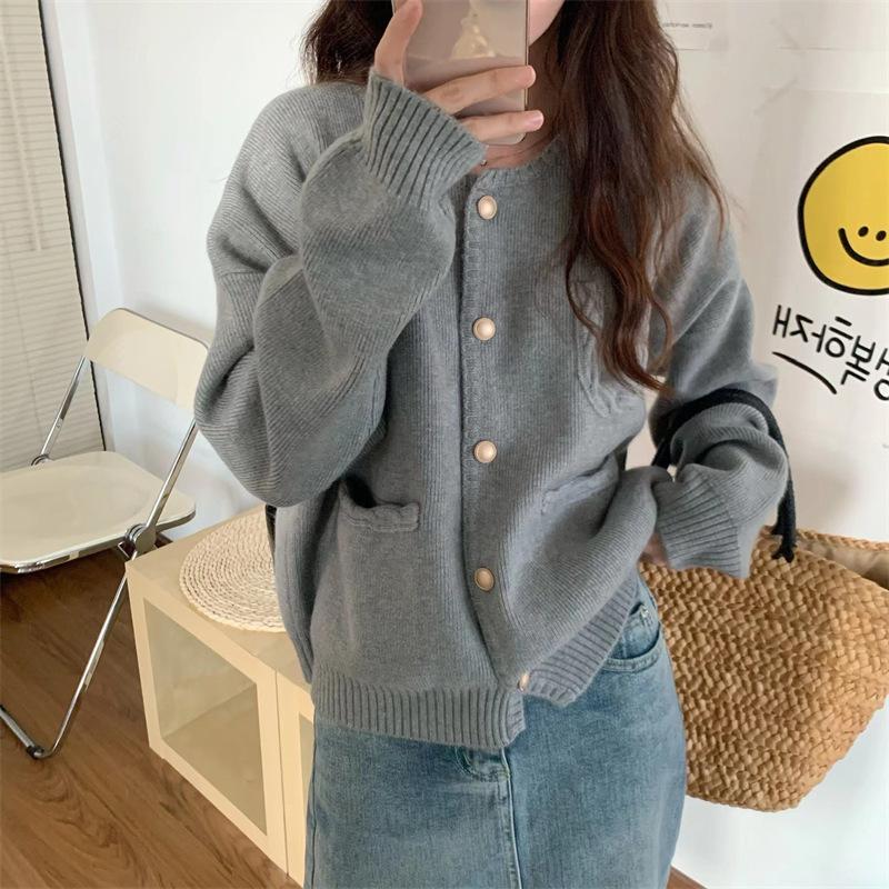 

Осенне-зимний свитер атмосфера ленивый французский милый нежный ветер свитер одежда женский круглый вырез толстый стиль высокое чувство 45-291 (average size) серый