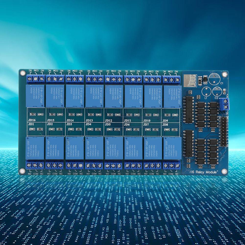 Módulo de Relé de 16 canais 5V Placa de Controle com Proteção por Optoacoplador Para Módulo Microcontrolador