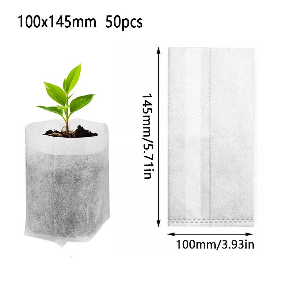 50-100cps Plant Grow Bags Biodegradable Nursery Bag Non-woven Fabric Sedes To Sow Flower Pots For Home Garden Accessories Tools