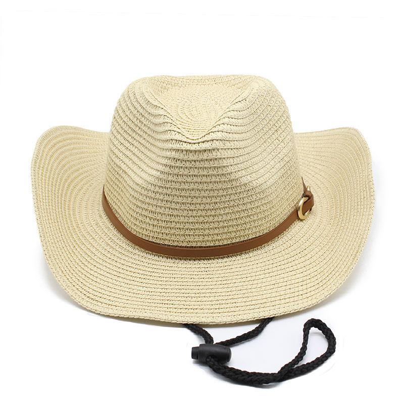Men'S Western Cowboy Hat Women'S Tide Beach Hat Sunscreen Big Edge Hat Summer 9Cm Brim Shade Straw Hat