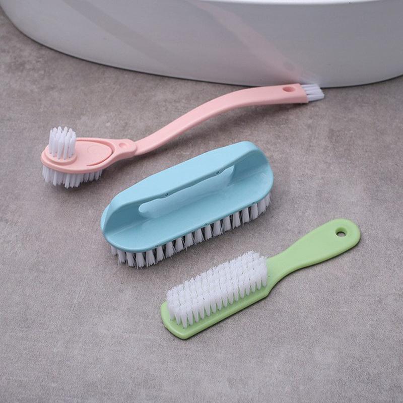 3PCS household cleaning brush plastic soft brush shoe brush laundry brush Random color