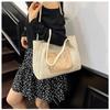 2025 spring large-capacity Internet celebrity bag women's tide weaving fashion shoulder women's bag straw weaving leisure foreign style tote bag
