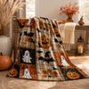 Couverture Jetée Patchwork d'Halloween – Couverture Douce en Peluche Confortable pour Canapé, Lit et Décoration de Fête