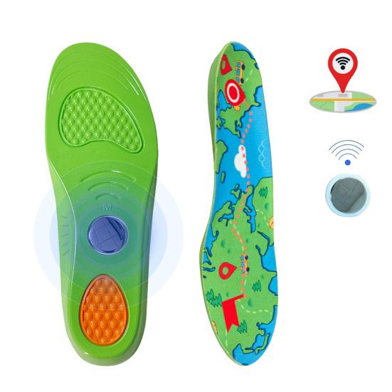 1 Pair Shoe Insoles PU Cushioned with Hidden Pocket for GPS Tracker Breathable Anti-Loss Shoe Inserts for Kids And Elderly