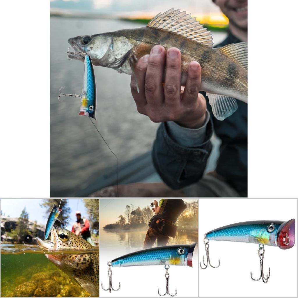 Artificial 7cm Plastic Fishing Hard Bait Floating Popper Fish Like Fishing Lures Accessory(5#)