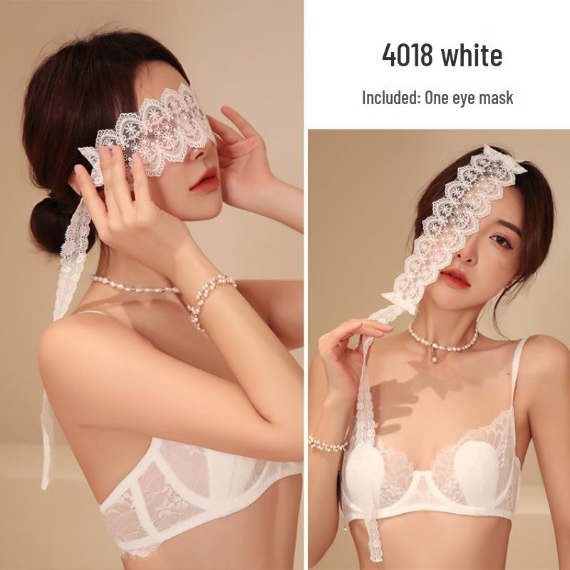 Elegant Lace Embroidered See-Through Eye Mask with Adjustable Straps for Adults