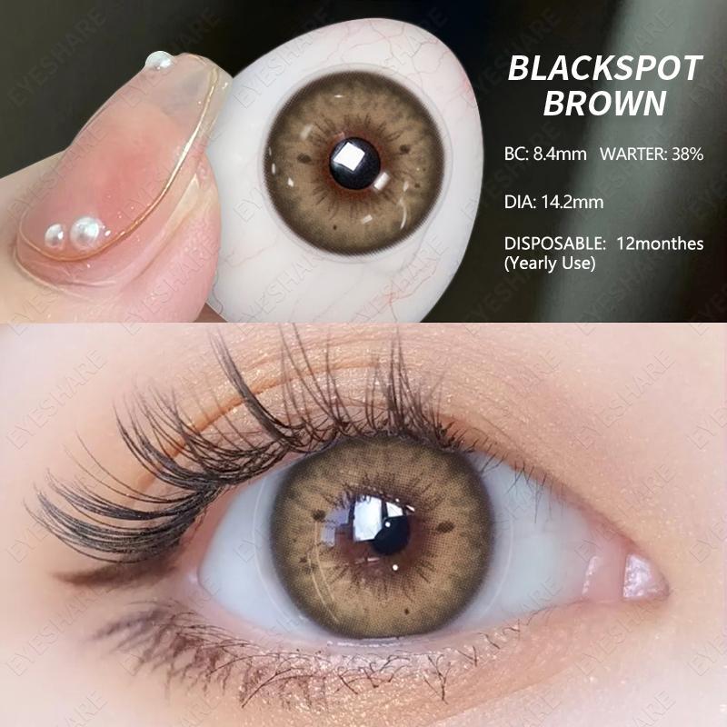

EYESHARE 2PCS Модные цветные контактные линзы Синие линзы Коричнево-серые контактные линзы Пара коричневых линз Цветной макияж Темно-зеленые контактные линзы