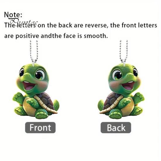 Přívěsek do auta Akrylová realistická želva s řetízkovým popruhem Lehký závěs na stromech Dveře Okna Stěny Taška přes rameno Školní taška Dekorace Přívěsek