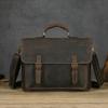 Men Vintage Crazy Horse Cowhide Crossbody Shoulder Handheld Bag Multi-use Laptop Commuter Handbag