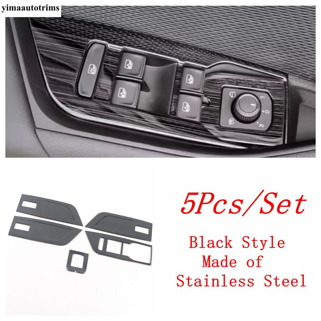 Декоративная рамка-панель кнопки стеклоподъемника двери автомобиля, накладка, аксессуары для интерьера для Skoda Octavia Pro A8 Black Brushed