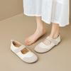 Women's Flats Leather Mary Jane Shoes Women's French Round Toe Flat Shoes Soft Sole Women's Shoes
