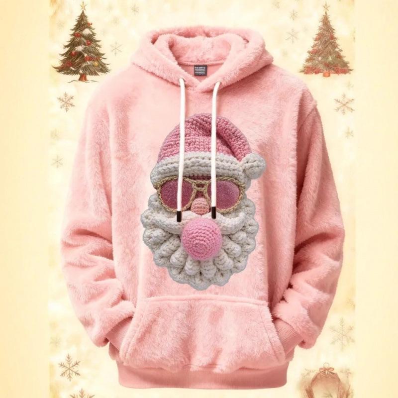 New 3D Printed Flannel Christmas Hooded Pullover - Fashionable, Loose Sweatshirt
