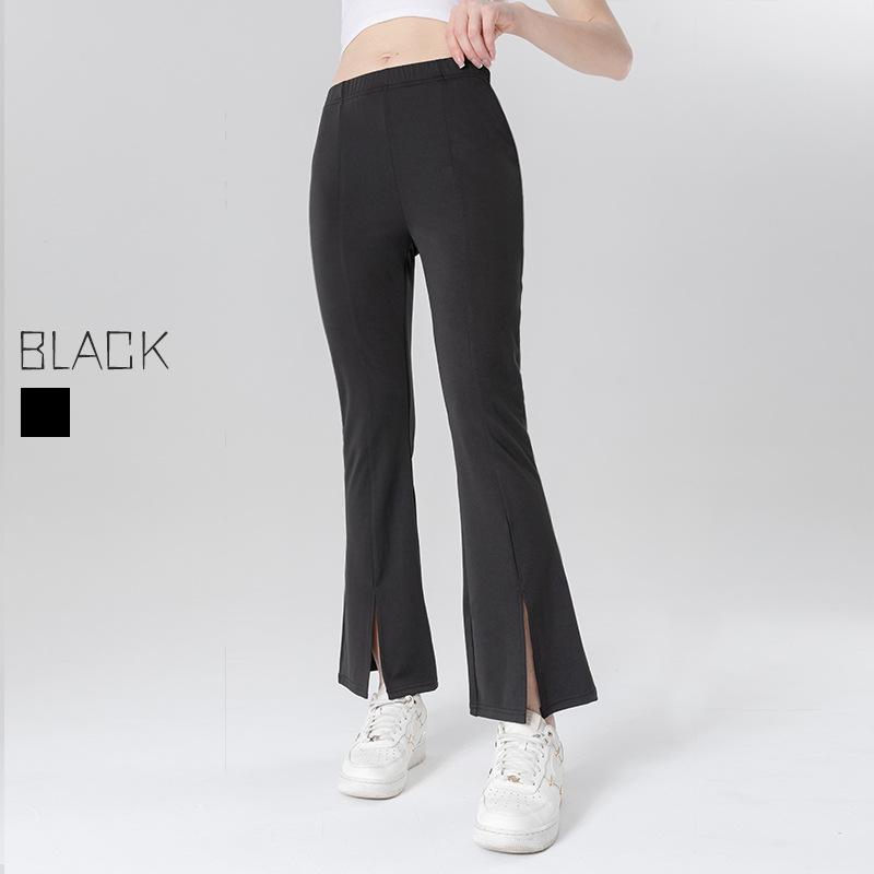 Women's Black Shark High-Waist Elastic Flared Pants