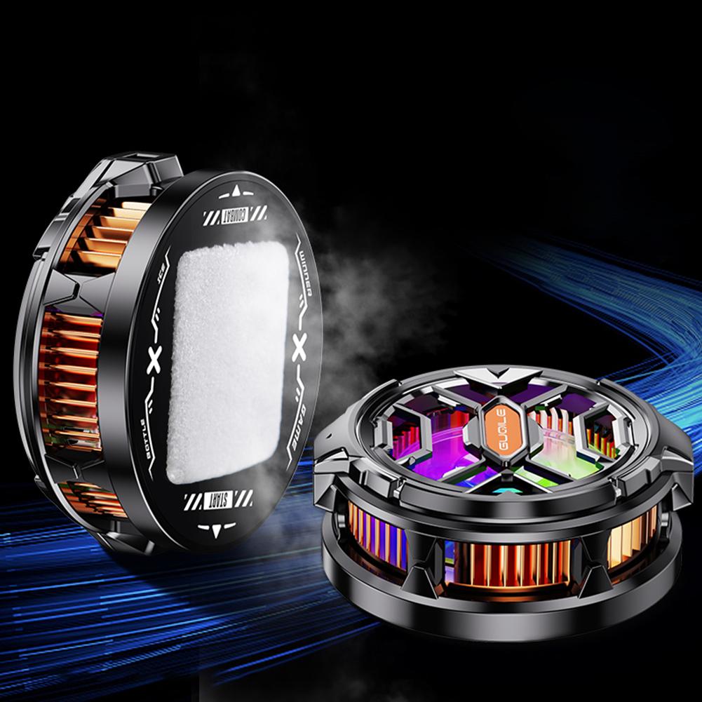 Magnetic & Rotatable Back Clip Phone Fan Cooler 15W RGB Laptop Tablet Radiator 7 Color Lighting Cell Phone Cooler Strong Cooling