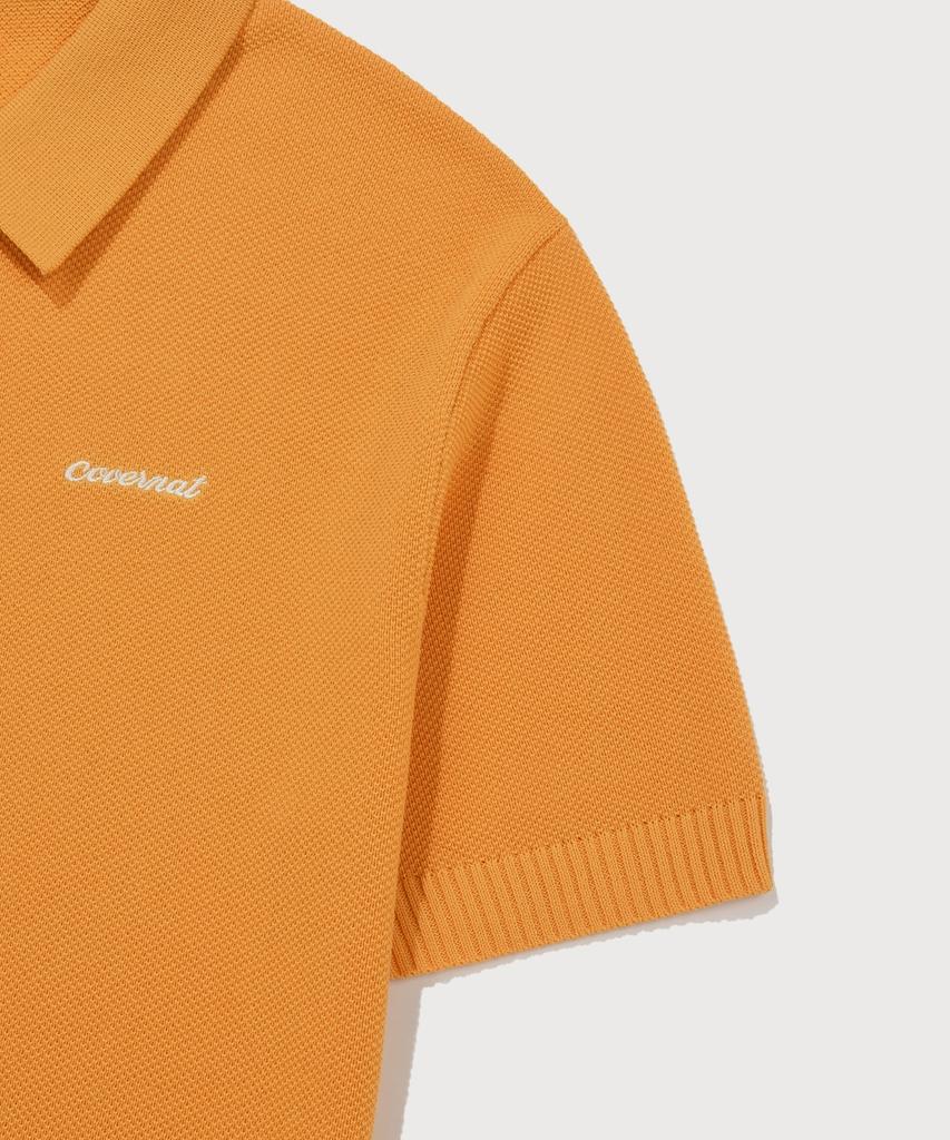COVERNAT WOMAN Collared Half Knit Orange
