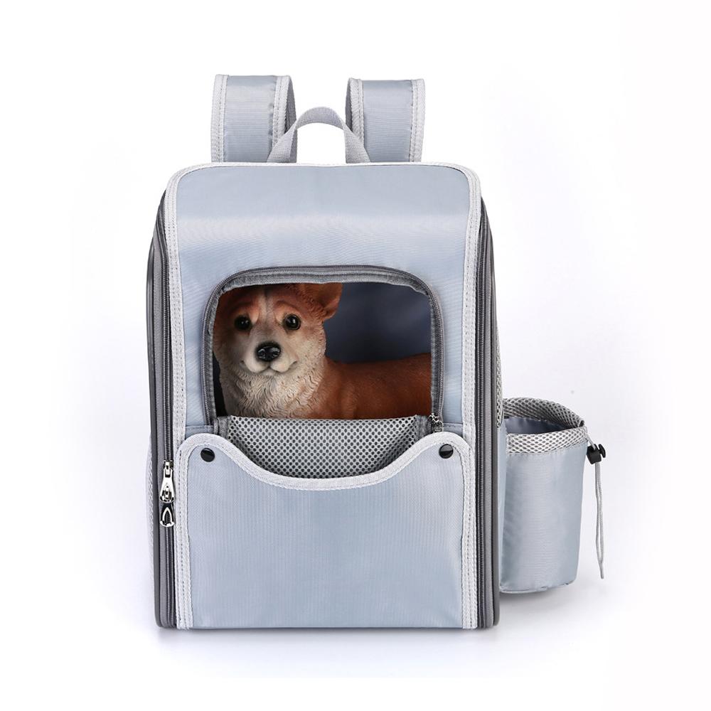 Grau Schwarz Kleiner Hund Katze Rucksack Haustier Tasche Träger Doppelschulter Welpe Kätzchen Reise Taschen