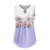 Womens Summer Tank Tops  Pleated V Neck Printing Casual  Top Tank Tops For Women Loose Fit Sleeveless Tunic Shirts