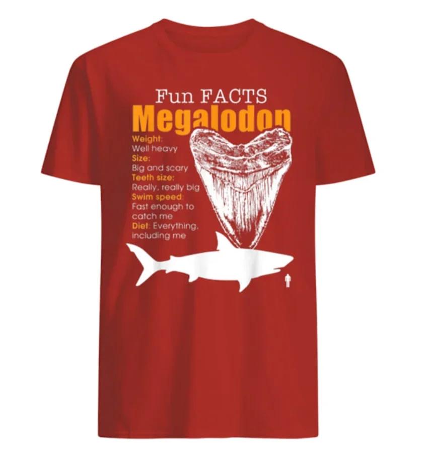 Funny Facts Megalodon Infographic TShirt 100 Cotton ONeck Summer Short Sleeve Casual Mens Tshirt Size S3XL S