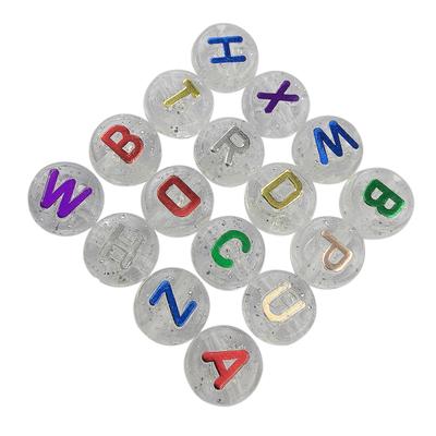 20Pcs 10mm Handmade Jewelry Making DIY For Loose Beads Necklace Bracelet Gilding Letter Acrylic