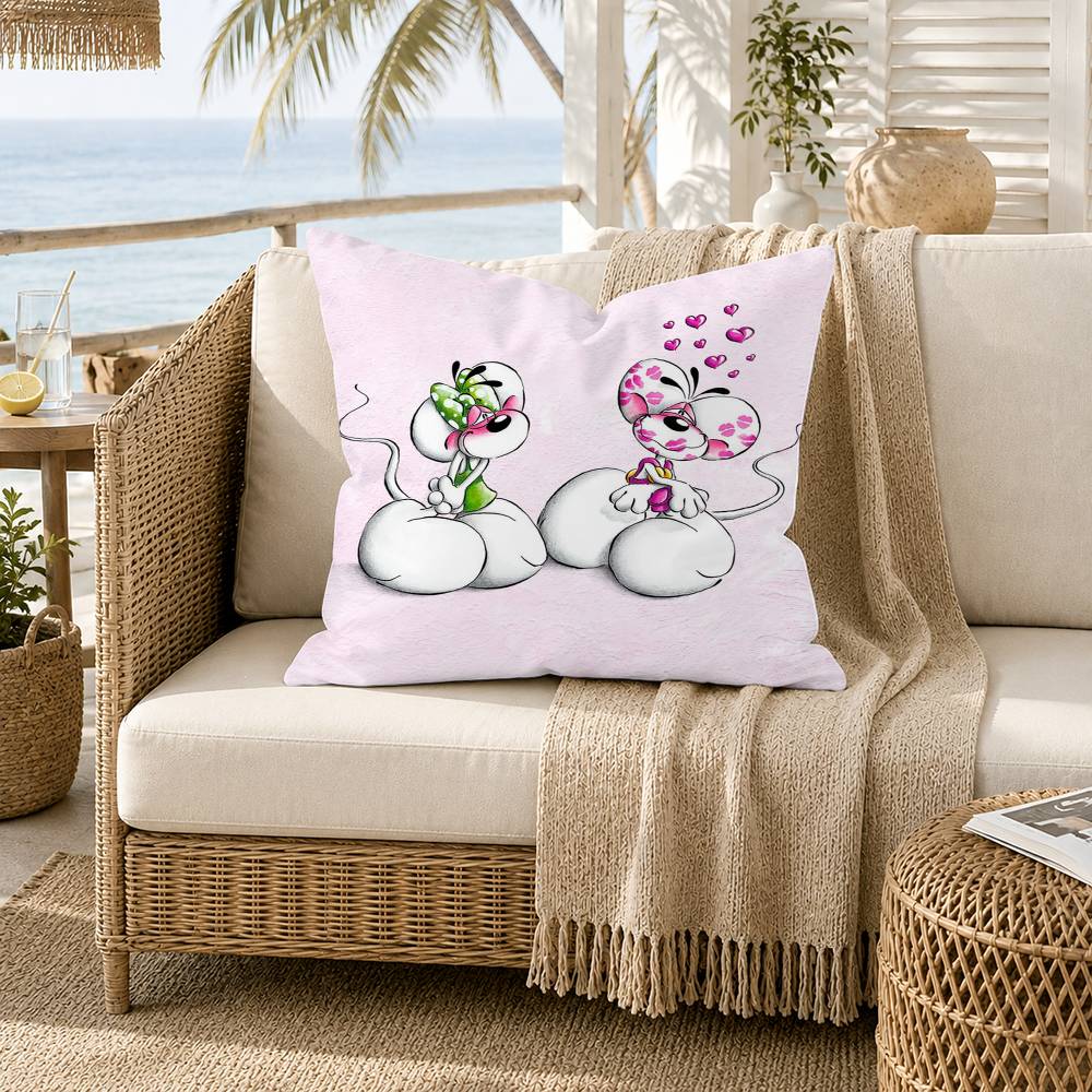 Cartoon Diddl Mouse Pillow Case for Sofa Living Room Home Office Decor Protective Cover