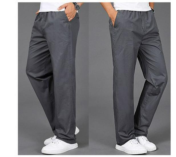 

Men s Elastic Waist Loose Cargo Pants - Plus Size, Lightweight, Spring/Autumn Style 6XL