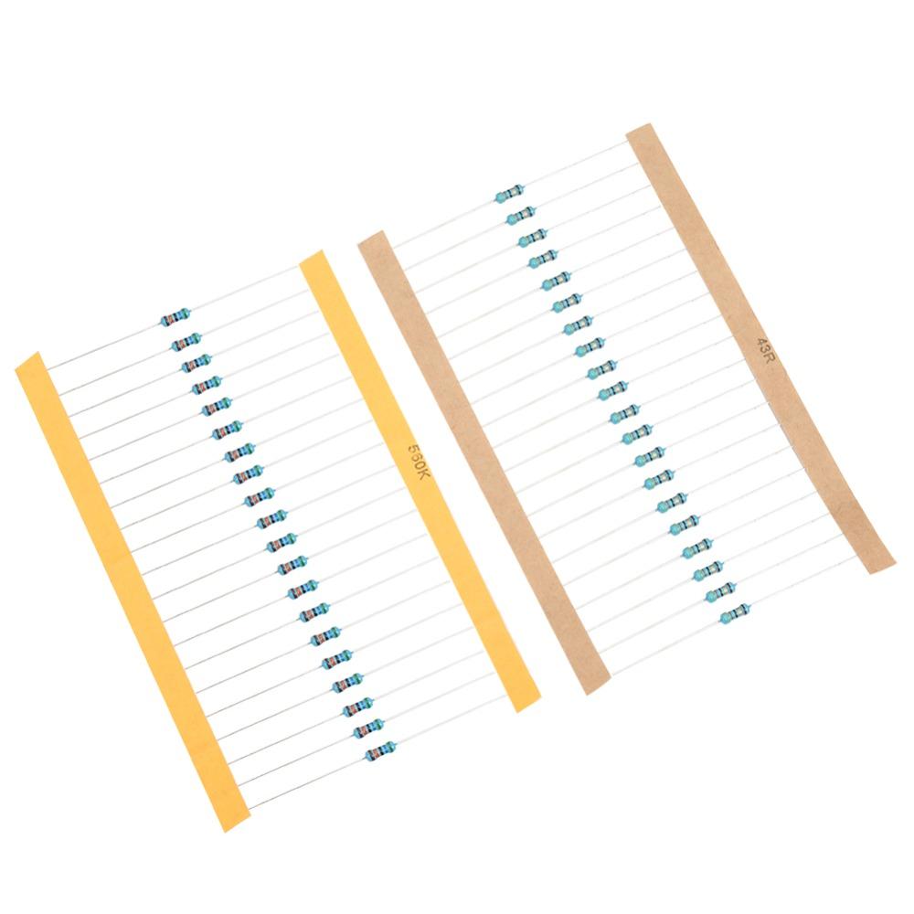 2600PCS 1/4w Resistor 1 Ohm-3M Ohm Metal Film Resistor Set Metal Film Resistor Kit  Circuit Building