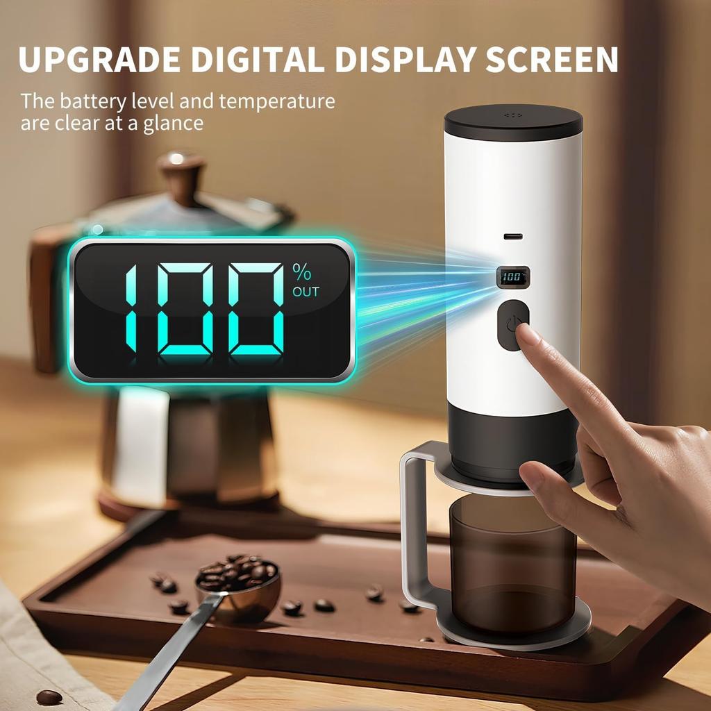 3 in 1 Portable Coffee Maker for Travel,Mini Espresso Machine On the Go,Self-Heating Compatible with Ground Coffee for Car,Hiking,Camping,Office