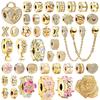 Sparkling Flower Heart Safety Chain Charm Beads Fit Original Bracelet DIY Jewelry Gift