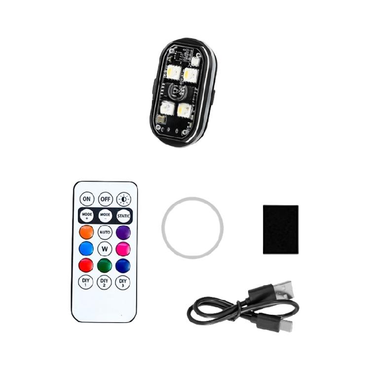 

1/2/4/6/8pcs LED Emergency Warning Lights with Remote Control 8 Color Wireless LED Strobe Light USB Charging Waterproof