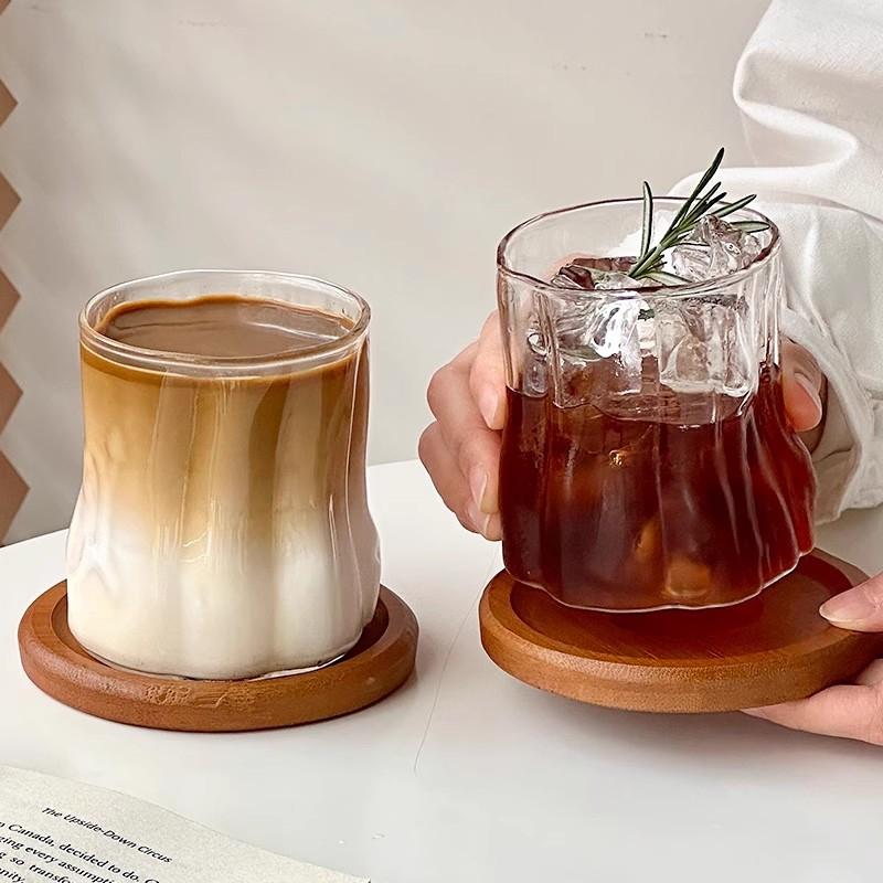 INS Transparent Drinking Glasses Creative Water Cups Juice Milk Tea Cup Iced Coffee Mug Cocktail Glasses Drinkware 300-550ml