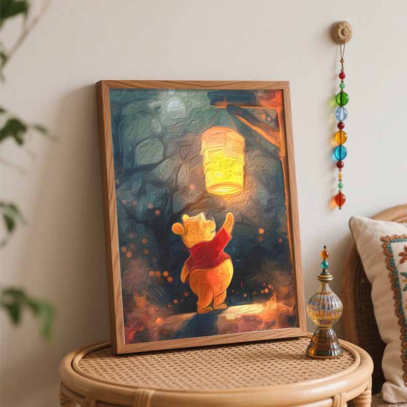 Disney Winnie The Pooh Lantern Paint By Number Kit Number Drawing Canvas DIY Picture Home Decor Art Craft Wall Modern Gift Decoration