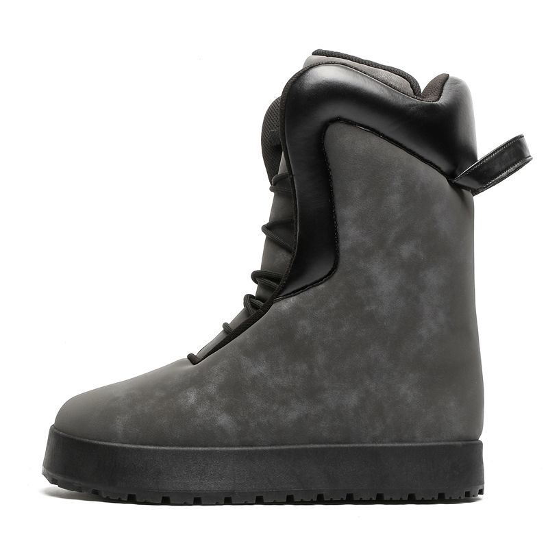 Популярные мужские высокие ботинки на платформе, снегоступы, уличные, высококачественные, модные, мужские, модные, студенческие, с широкой подошвой, кеды 39 серый