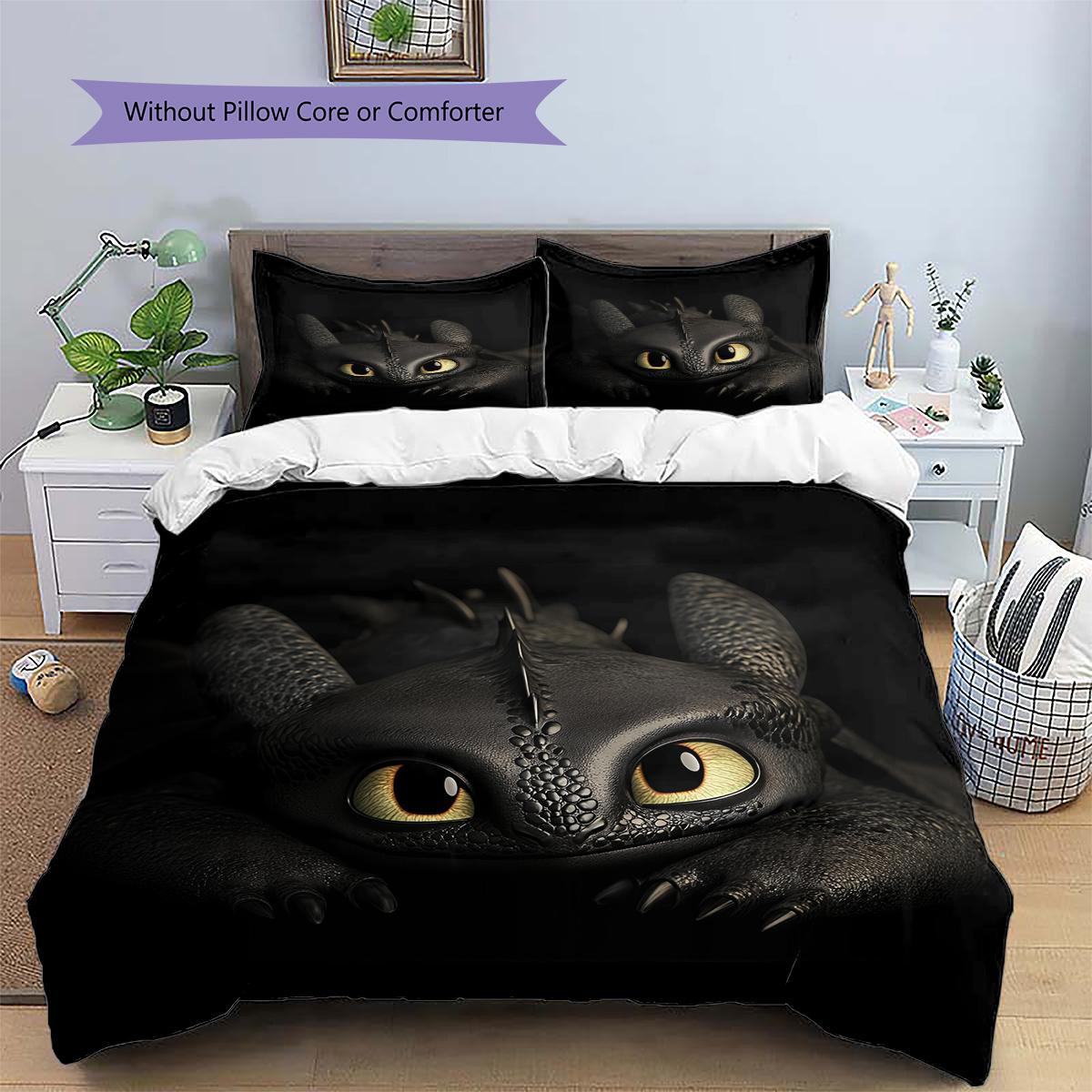 

Toothless Cute Style Bedding Set Duvet Cover Pillowcase No Filler, Soft Home Bedroom Decor, Perfect Gift for Fans.chl 135x200cm